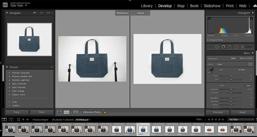 Lightroom ürün fotoğrafı öncesi - sonrası